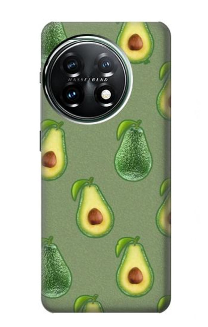 W3285 Avocado Fruit Pattern Hard Case and Leather Flip Case For OnePlus 11