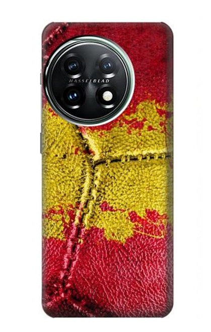 W3315 Spain Flag Vintage Football Graphic Hard Case and Leather Flip Case For OnePlus 11