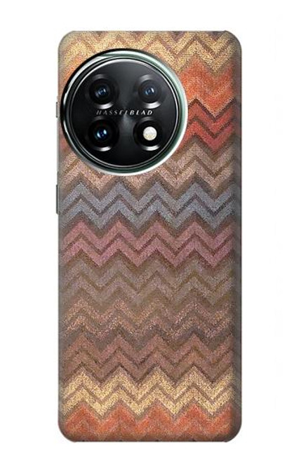 W3752 Zigzag Fabric Pattern Graphic Printed Hard Case and Leather Flip Case For OnePlus 11