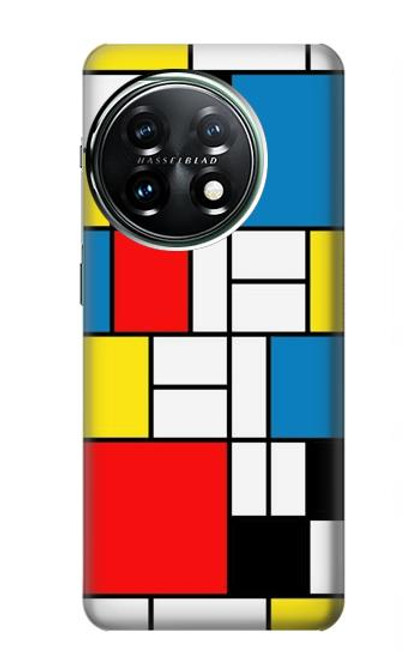 W3814 Piet Mondrian Line Art Composition Hard Case and Leather Flip Case For OnePlus 11
