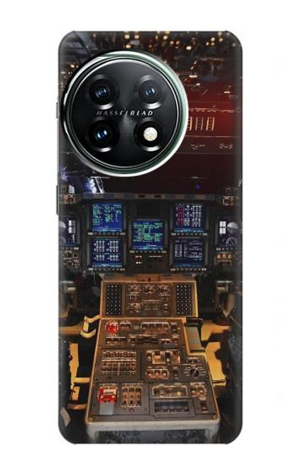 W3836 Airplane Cockpit Hard Case and Leather Flip Case For OnePlus 11