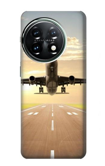 W3837 Airplane Take off Sunrise Hard Case and Leather Flip Case For OnePlus 11