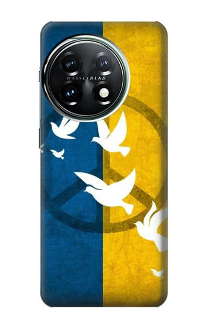 W3857 Peace Dove Ukraine Flag Hard Case and Leather Flip Case For OnePlus 11