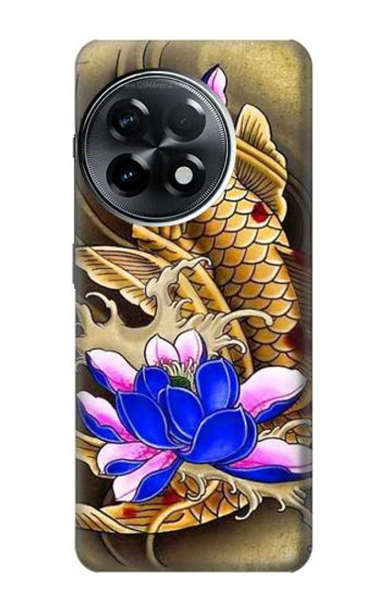 W1604 Carp Koi Fish Japanese Tattoo Hard Case and Leather Flip Case For OnePlus 11R