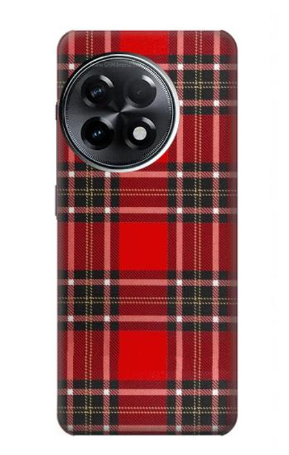 W2374 Tartan Red Pattern Hard Case and Leather Flip Case For OnePlus 11R