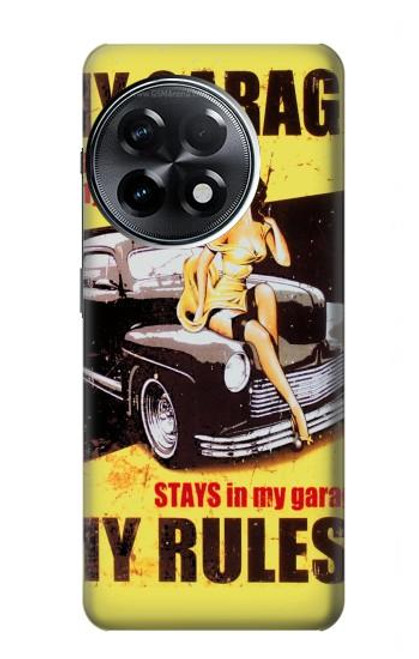 W3198 My Garage Pinup Girl Hard Case and Leather Flip Case For OnePlus 11R