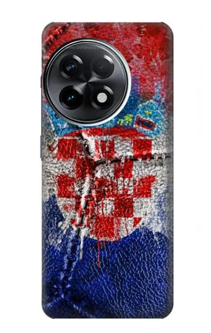 W3313 Croatia Flag Vintage Football Graphic Hard Case and Leather Flip Case For OnePlus 11R