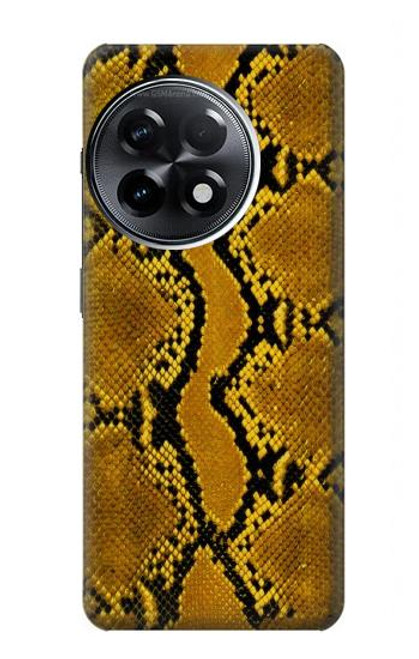 W3365 Yellow Python Skin Graphic Print Hard Case and Leather Flip Case For OnePlus 11R