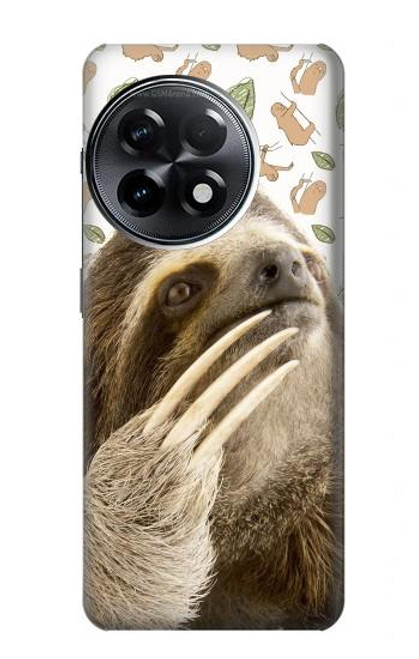 W3559 Sloth Pattern Hard Case and Leather Flip Case For OnePlus 11R