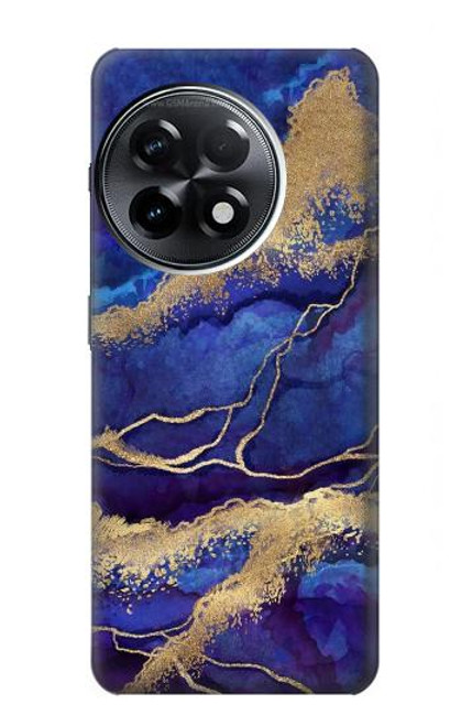 W3906 Navy Blue Purple Marble Hard Case and Leather Flip Case For OnePlus 11R