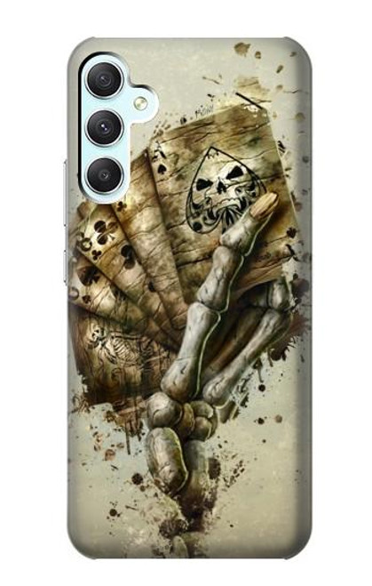 W0550 Skull Card Poker Hard Case and Leather Flip Case For Samsung Galaxy A34 5G