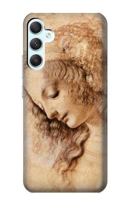 W1045 Leonardo da Vinci Woman's Head Hard Case and Leather Flip Case For Samsung Galaxy A34 5G