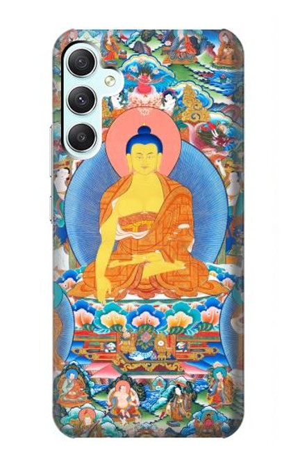 W1256 Buddha Paint Hard Case and Leather Flip Case For Samsung Galaxy A34 5G