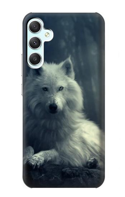 W1516 White Wolf Hard Case and Leather Flip Case For Samsung Galaxy A34 5G