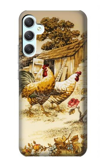 W2181 French Country Chicken Hard Case and Leather Flip Case For Samsung Galaxy A34 5G
