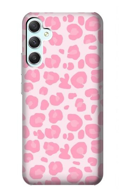 W2213 Pink Leopard Pattern Hard Case and Leather Flip Case For Samsung Galaxy A34 5G