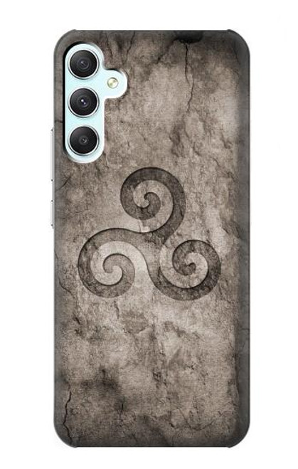 W2892 Triskele Symbol Stone Texture Hard Case and Leather Flip Case For Samsung Galaxy A34 5G