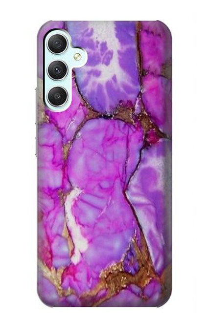 W2907 Purple Turquoise Stone Hard Case and Leather Flip Case For Samsung Galaxy A34 5G