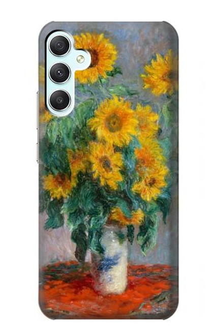 W2937 Claude Monet Bouquet of Sunflowers Hard Case and Leather Flip Case For Samsung Galaxy A34 5G