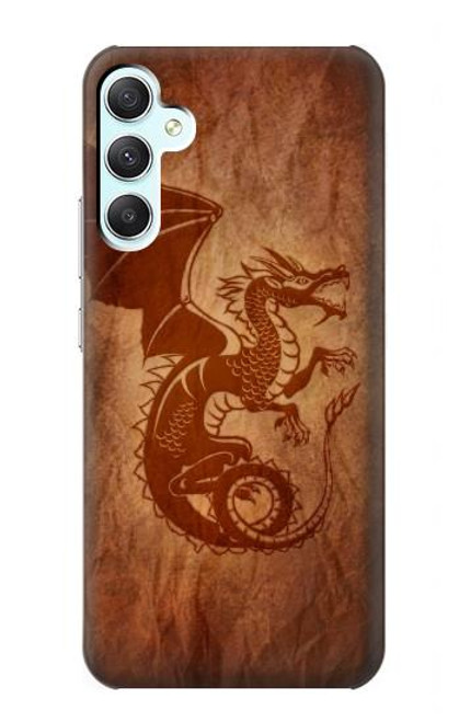 W3086 Red Dragon Tattoo Hard Case and Leather Flip Case For Samsung Galaxy A34 5G