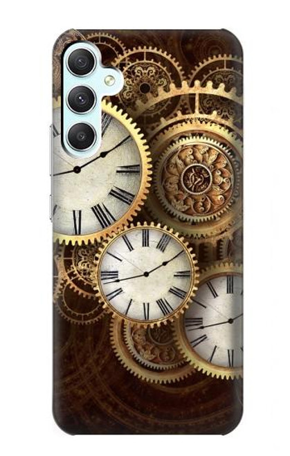 W3172 Gold Clock Live Hard Case and Leather Flip Case For Samsung Galaxy A34 5G