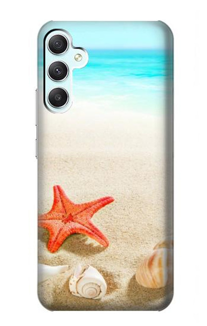 W3212 Sea Shells Starfish Beach Hard Case and Leather Flip Case For Samsung Galaxy A34 5G