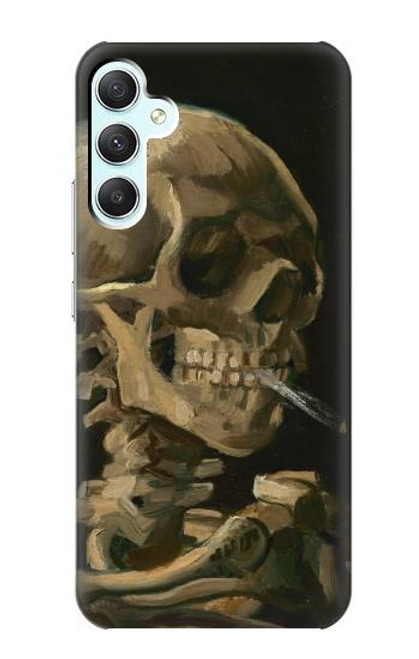 W3358 Vincent Van Gogh Skeleton Cigarette Hard Case and Leather Flip Case For Samsung Galaxy A34 5G