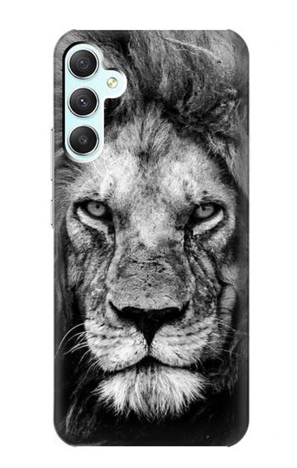 W3372 Lion Face Hard Case and Leather Flip Case For Samsung Galaxy A34 5G