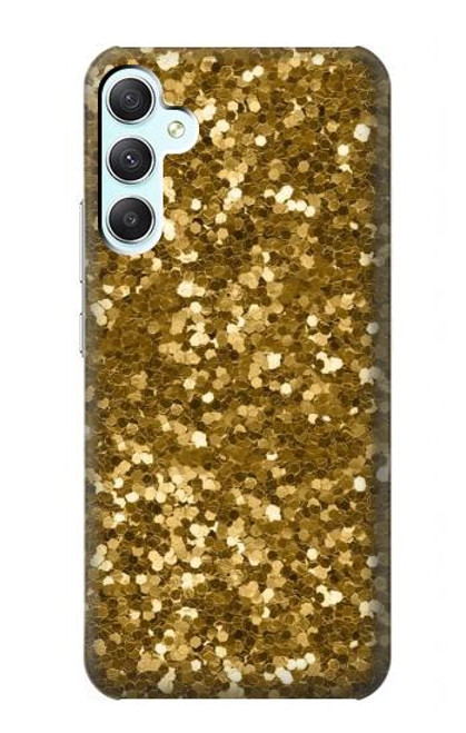 W3388 Gold Glitter Graphic Print Hard Case and Leather Flip Case For Samsung Galaxy A34 5G