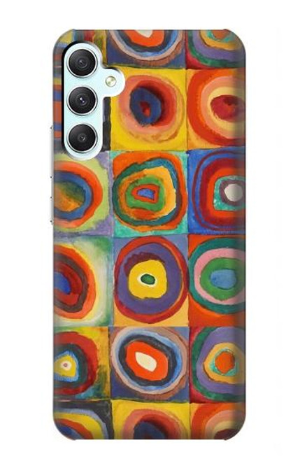 W3409 Squares Concentric Circles Hard Case and Leather Flip Case For Samsung Galaxy A34 5G