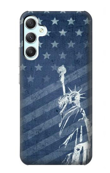 W3450 US Flag Liberty Statue Hard Case and Leather Flip Case For Samsung Galaxy A34 5G