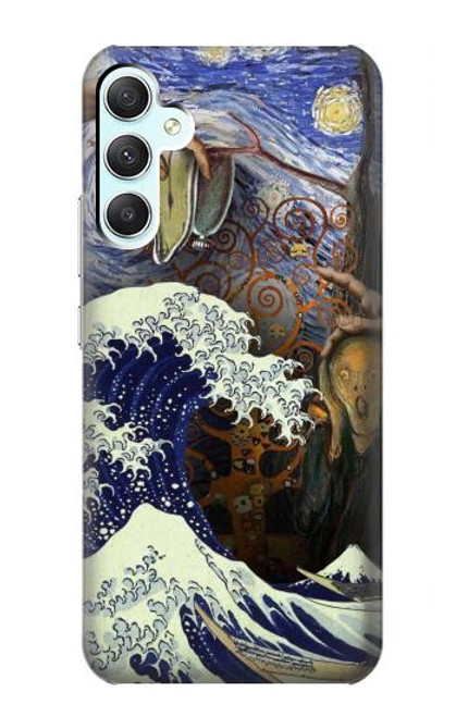 W3851 World of Art Van Gogh Hokusai Da Vinci Hard Case and Leather Flip Case For Samsung Galaxy A34 5G