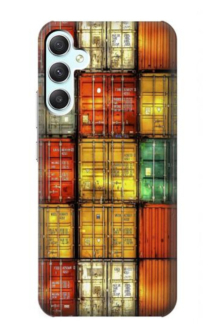 W3861 Colorful Container Block Hard Case and Leather Flip Case For Samsung Galaxy A34 5G