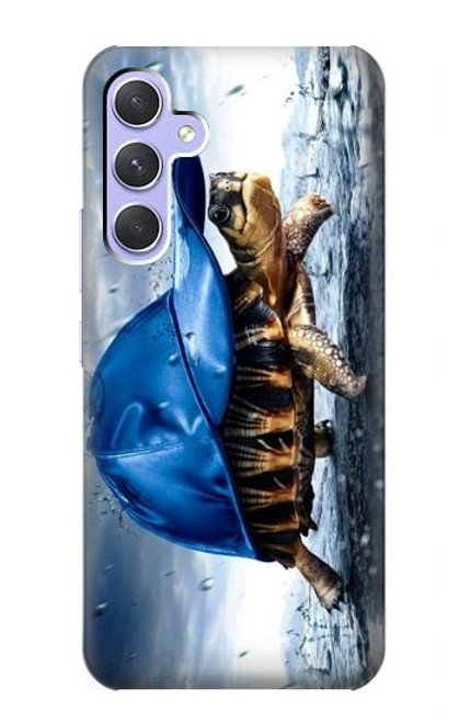 W0084 Turtle in the Rain Hard Case and Leather Flip Case For Samsung Galaxy A54 5G