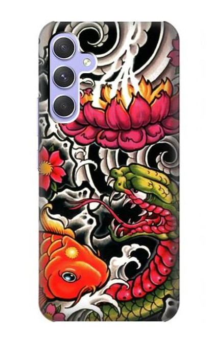 W0605 Yakuza Tattoo Hard Case and Leather Flip Case For Samsung Galaxy A54 5G