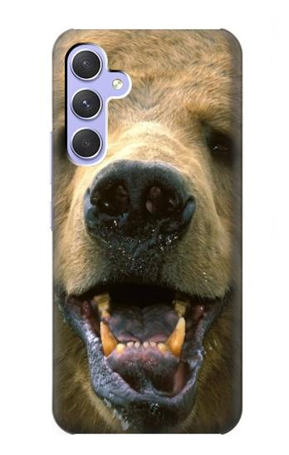 W0840 Grizzly Bear Face Hard Case and Leather Flip Case For Samsung Galaxy A54 5G