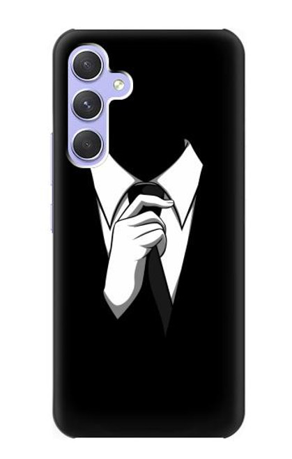 W1591 Anonymous Man in Black Suit Hard Case and Leather Flip Case For Samsung Galaxy A54 5G