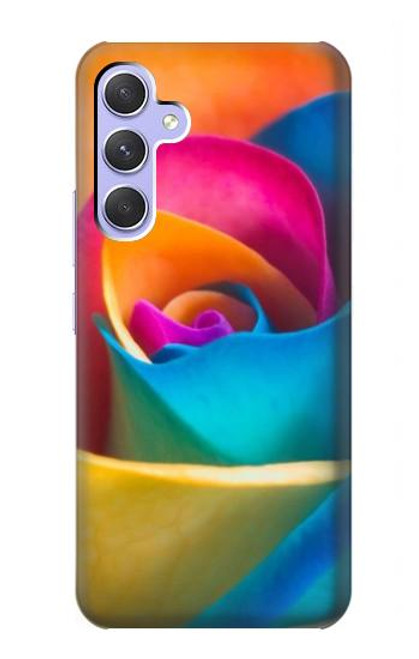 W1671 Rainbow Colorful Rose Hard Case and Leather Flip Case For Samsung Galaxy A54 5G