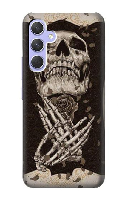 W1676 Skull Rose Hard Case and Leather Flip Case For Samsung Galaxy A54 5G