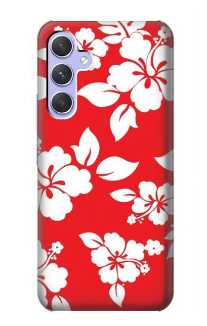 W1949 Hawaiian Hibiscus Pattern Hard Case and Leather Flip Case For Samsung Galaxy A54 5G