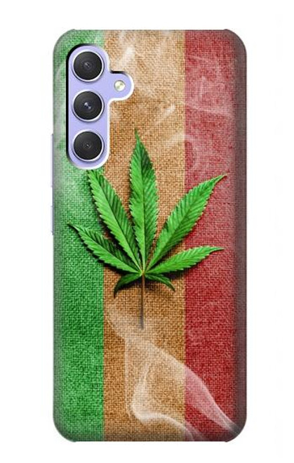 W2109 Smoke Reggae Rasta Flag Hard Case and Leather Flip Case For Samsung Galaxy A54 5G