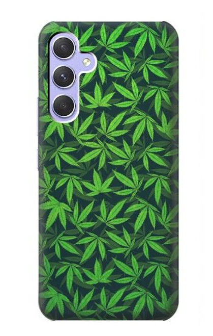 W2666 Marijuana Pattern Hard Case and Leather Flip Case For Samsung Galaxy A54 5G