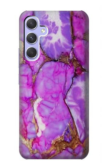 W2907 Purple Turquoise Stone Hard Case and Leather Flip Case For Samsung Galaxy A54 5G