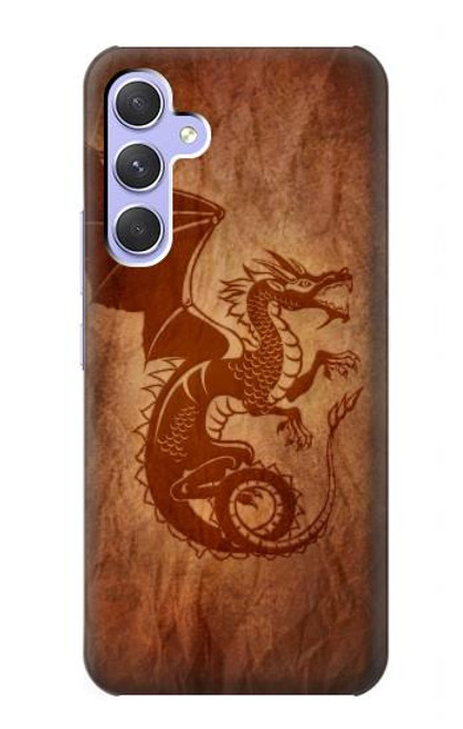 W3086 Red Dragon Tattoo Hard Case and Leather Flip Case For Samsung Galaxy A54 5G