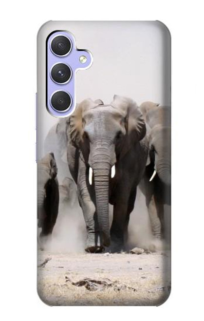 W3142 African Elephant Hard Case and Leather Flip Case For Samsung Galaxy A54 5G
