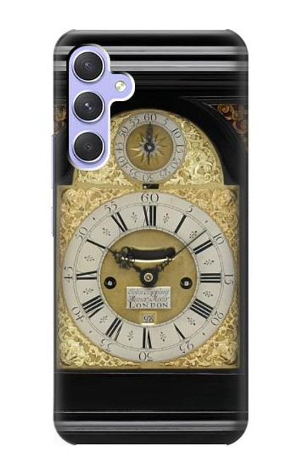 W3144 Antique Bracket Clock Hard Case and Leather Flip Case For Samsung Galaxy A54 5G