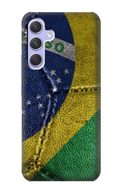 W3297 Brazil Flag Vintage Football Graphic Hard Case and Leather Flip Case For Samsung Galaxy A54 5G