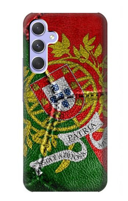 W3300 Portugal Flag Vintage Football Graphic Hard Case and Leather Flip Case For Samsung Galaxy A54 5G