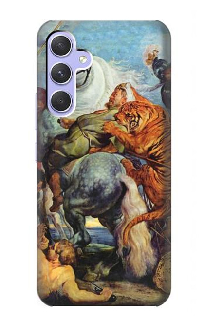 W3331 Peter Paul Rubens Tiger und Lowenjagd Hard Case and Leather Flip Case For Samsung Galaxy A54 5G