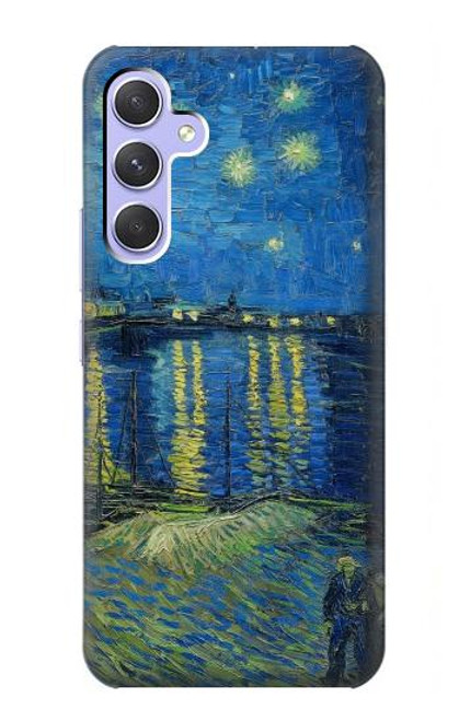 W3336 Van Gogh Starry Night Over the Rhone Hard Case and Leather Flip Case For Samsung Galaxy A54 5G